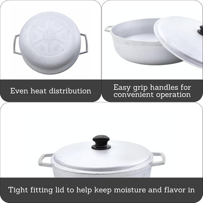 7.5 Quart Traditional Natural Made in Colombia Caldero with Lid for Cooking and Serving,Silver3