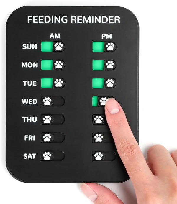 YAUYIK Dog Feeding Reminder, Magnetic Reminder Sticker, AM/PM Daily Indication Chart Feed Your Pets, Fridge Magnets and Double Sided Tape, Helps You to Track Pet Feeding & Medication (White)9