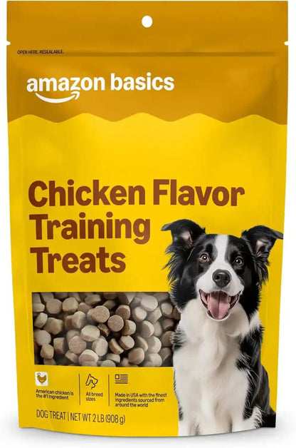 Amazon Basics Chicken Flavor Training Treats for Dogs, 2 Lb. Bag (32 Oz) (Previously Wag)1