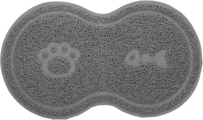 Cat Litter Box Mat PVC Cat Bowl Mat: Nonslip Waterproof for Litter Box That Ches - for under Pet Food Bowl, 17.7 X 10.2 X 0.2 Inch1