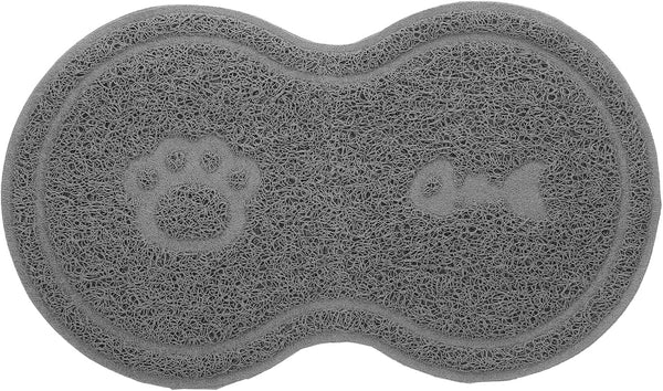 Cat Litter Box Mat PVC Cat Bowl Mat: Nonslip Waterproof for Litter Box That Ches - for under Pet Food Bowl, 17.7 X 10.2 X 0.2 Inch1