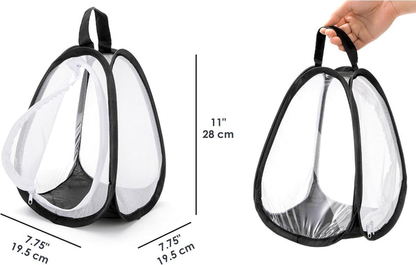 Kingrol 2 Pack Collapsible Insect & Butterfly Habitat Cage, Pop-Up Mesh Butterfly Rearing Enclosure with Clear Viewing Window, Zipper Access & Polyester Base, 7.75 X 7.75 X 11 Inch2