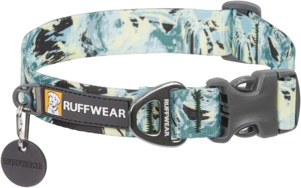 Ruffwear, Front Range Dog Collar, Adjustable Tubelok Webbing, Lightweight, Side Release Buckle, Aluminum V-Ring, Durable for Everyday Use, River Rock Green, 14"-20"15