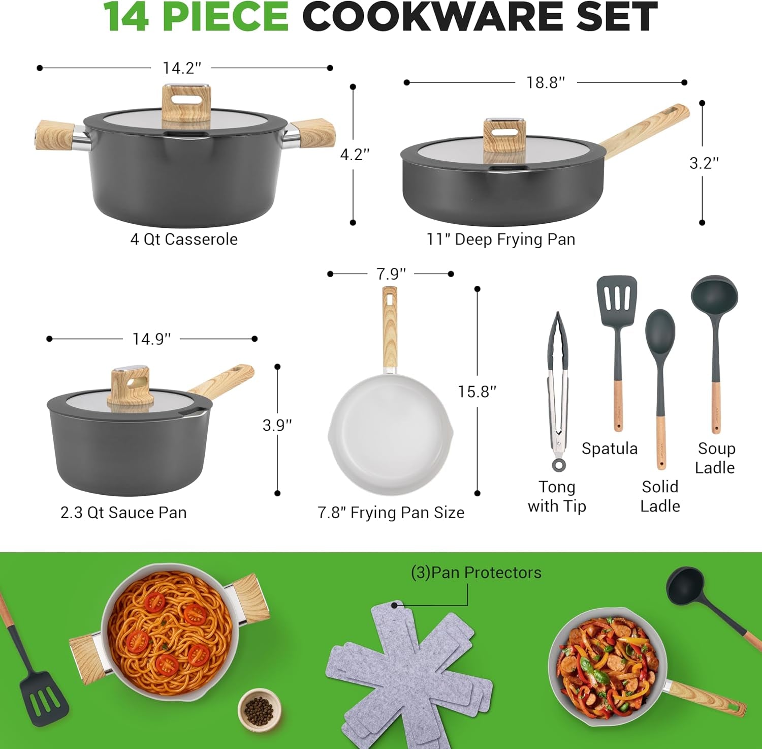 14-pc-ceramic-cookware-set-pots-and-pans-set-non-stick-black-induction-safe-cool-touch-handles-even-heat-non-stick-pans-and-pots-dishwasher-safe-includes-spatula-ladle-tong