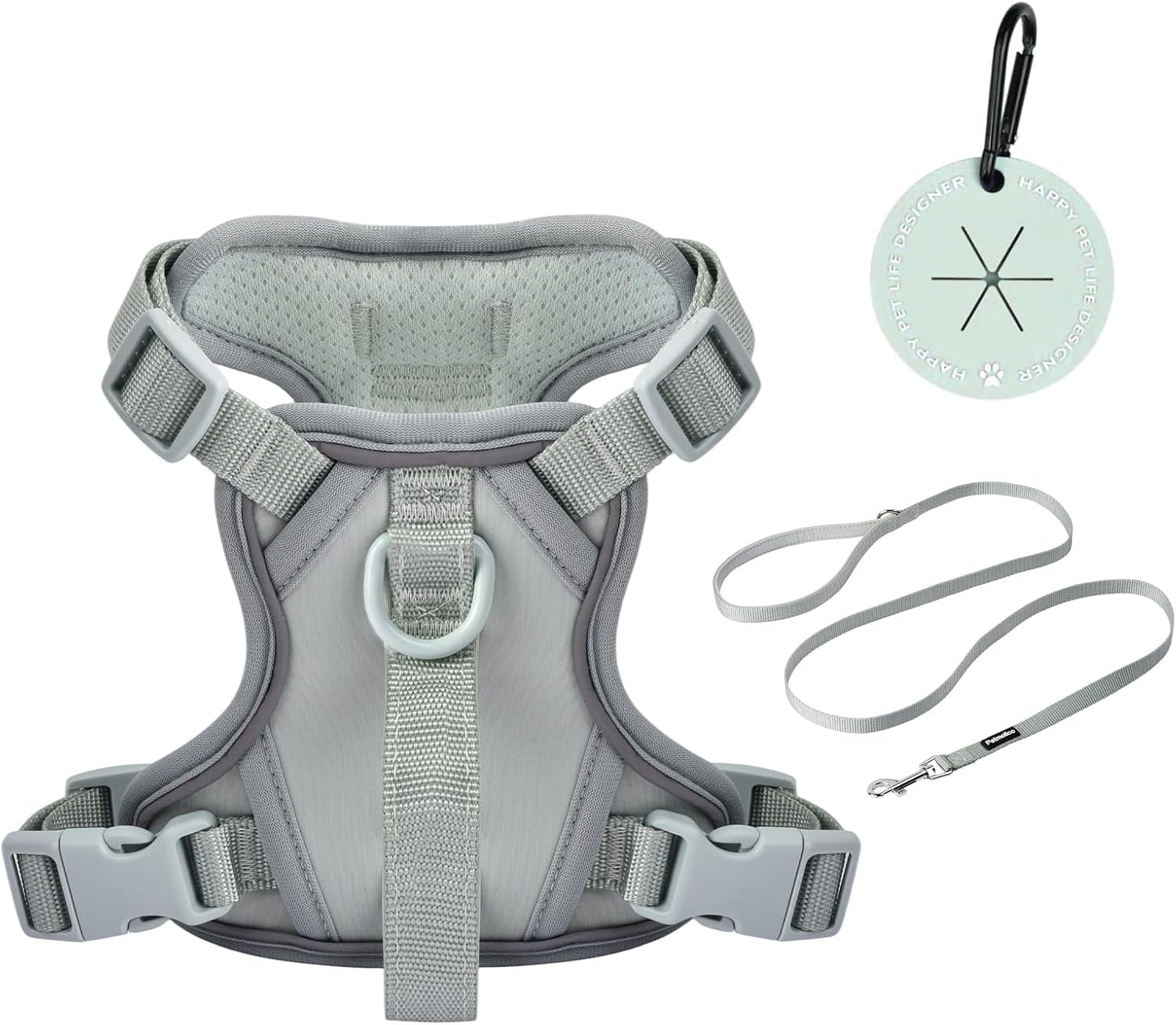 petmolico-no-pull-cute-dog-harness-reflective-light-blue-small-set-includes-leash-waste-bag-holder-2-clips-handle-soft-comfy-fit-adjustable-ideal-for-daily-walks-travel