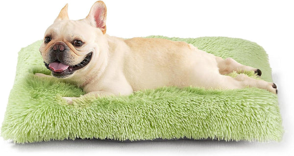 EHEYCIGA Fluffy Dog Crate Bed for Extra Large Dogs, Plush Faux Fur Pad, Calming anti Anxiety XL Bed for Crate, Washable Soft Warm Dog Mat with Non-Slip Bottom, Grey72