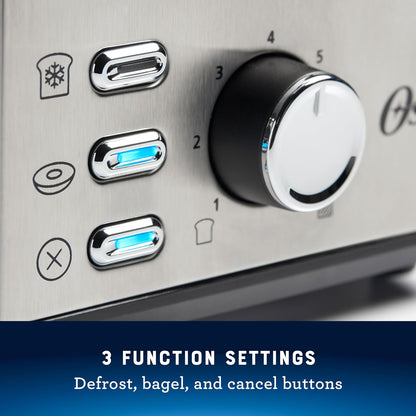 Oster 2-Slice Toaster with Extra Wide Slots, Bagel Toaster, Stainless Steel3