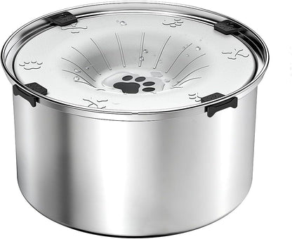 SCHITEC No Spill Dog Water Bowl for Large Dogs, 5.6L / 1.5 Gallon Stainless Steel Splash-Proof Slow Drinking Pet Dish with Floating Disk & Non-Slip Base, Mess-Free Design for Home or Travel-Gray8