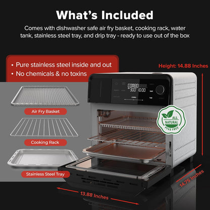 Pfas-Free Steam Oven & Air Fryer, All-In-One Convection Cooker | Precision Steam Control, Toast, Air Fry, Sous Vide & More, Juicier Meats, 120 Presets, 50–450°F, Stainless Steel6