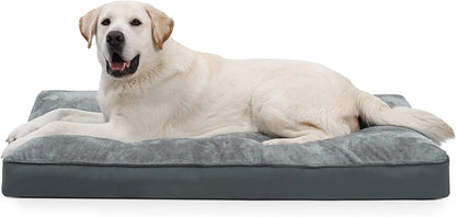 Dog Crate Bed Waterproof Deluxe Plush Dog Beds with Removable Washable Cover Anti-Slip Bottom Pet Sleeping Mattress for Large, Medium, Jumbo, Small Dogs, 41 X 27 Inch, Gray22