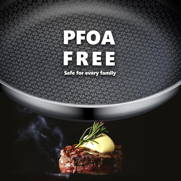 Non Stick Frying Pans 12 Inch, Hybrid Improved Version Frying Pan Nonstick with Lid, Stainless Steel Skillet, Dishwasher and Oven-Safe Chef & Quiche Pans, PFOA Free Cookware3