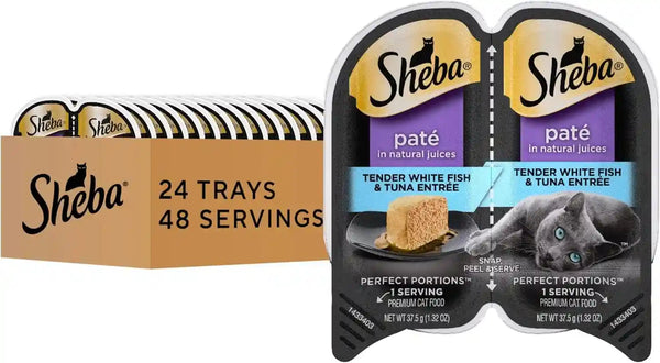 Sheba Perfect Portions Pate Wet Cat Food, Savory Chicken, 2.6 Oz, 24 Ct | Grain-Free, 48 Servings, No Fillers, Made in USA, Real Meat, Complete & Balanced, Essential Vitamins, Twin-Pack Trays17