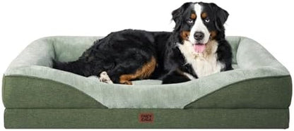 EHEYCIGA Orthopedic XL Dog Bed for Large Sized Dog, 42X30 Inch Extra Large Memory Foam Dog Couch Bed with Sides, Waterproof Liner & Washable Removable Cover, Bolster Pet Sofa, Grey44