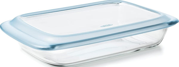 OXO Good Grips Glass Baking Dish with Lid - 3 Qt Capacity, 9X13 | Freezer Safe Food Storage Containers, Oven Safe, Non-Porous, Easy-Grip Handles, Dishwasher Safe1