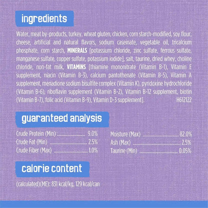 Purina Friskies Shreds Turkey and Cheese Dinner in Gravy High Protein Wet Cat Food - (Pack of 24) 5.5 Oz. Cans6