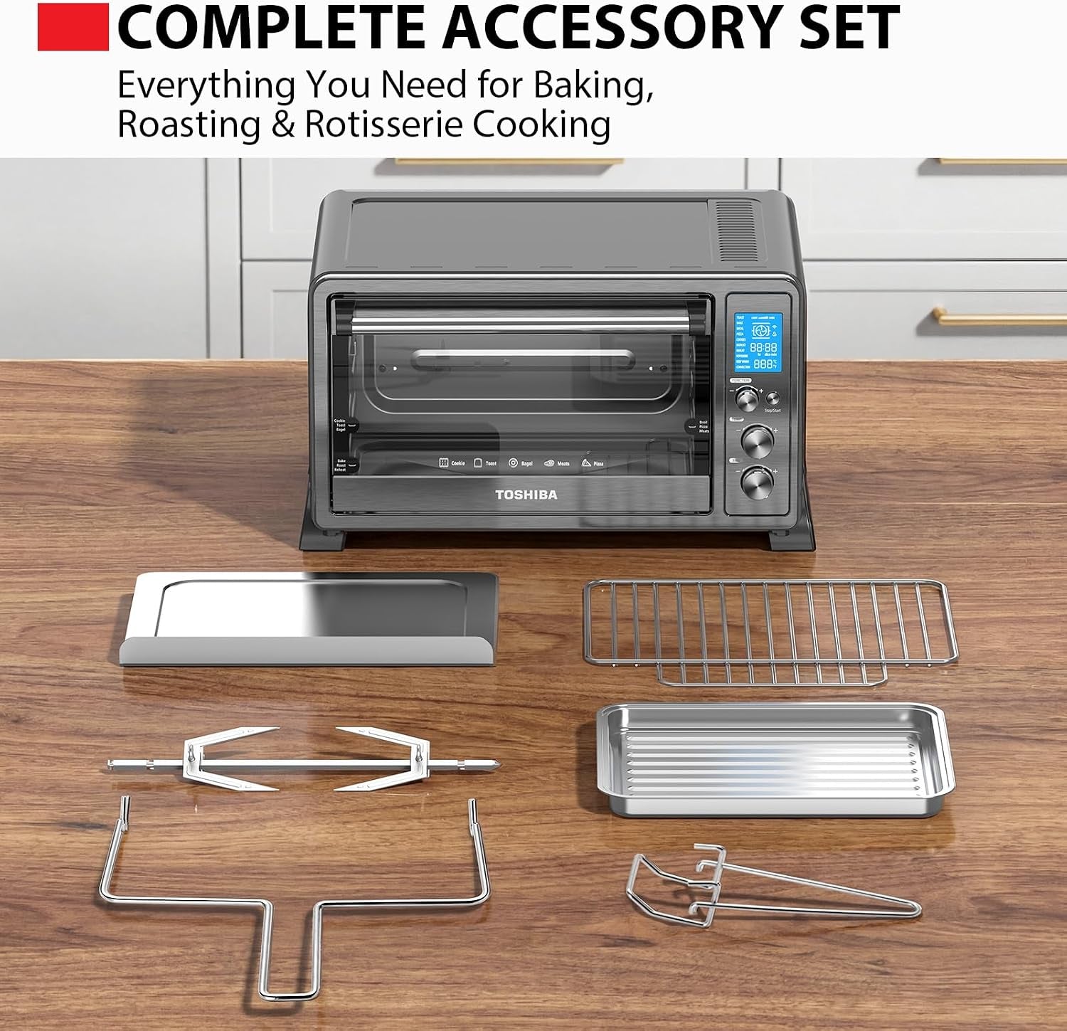 10-in-1-convection-toaster-oven-6-slice-countertop-oven-1500w-bake-broil-rotisserie-pizza-functions-lcd-knob-controls-6-accessories-with-toast-1500w-black-stainless-steel