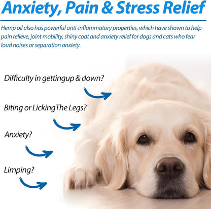 Oil for Dogs & Cats 60Ml,Pet Oil for Pain,Skin,Arthritis Pain,Pain Relief,Calming,Omega 3,6,9 for Dog Emotions,Barking & Dog Joints,Supports & Maintains Healthy Joints (1 Pack, Blue)3