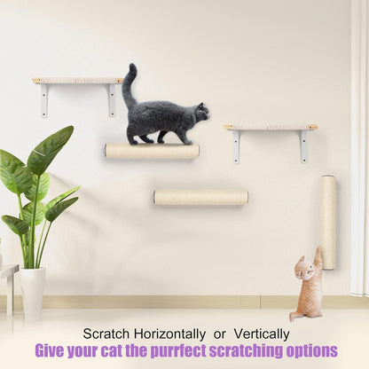 BEBOBLY Wall Mounted Cat Scratching Post for Indoor Cats | Kitten Wall Shelves Climbing Furniture| Sisal Rope Cat Claw Scratcher Tree | Solid Wooden Walkway for Cage Mounted Climbing Relaxing6