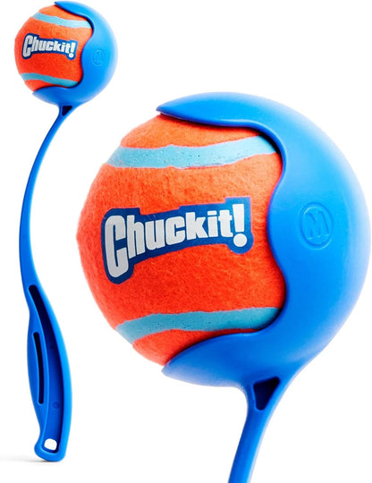 Chuckit! Dog Ball Launcher 12M Sport with 12" Handle Length for Medium 2.5" Dog Balls for Dogs 20-60 Lb, Plastic Pet Fetch Ball Thrower, Perfect for Kids, Made in USA, Blue1