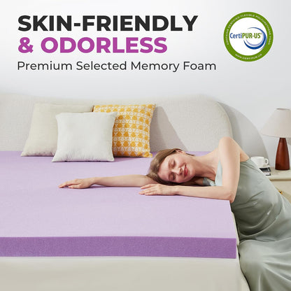 Mattress Topper Twin XL, 2 Inch Gel Memory Foam Mattress Topper for College Dorm, Ventilated Soft Mattress Pad, Bed Topper, Certipur-Us Certified4