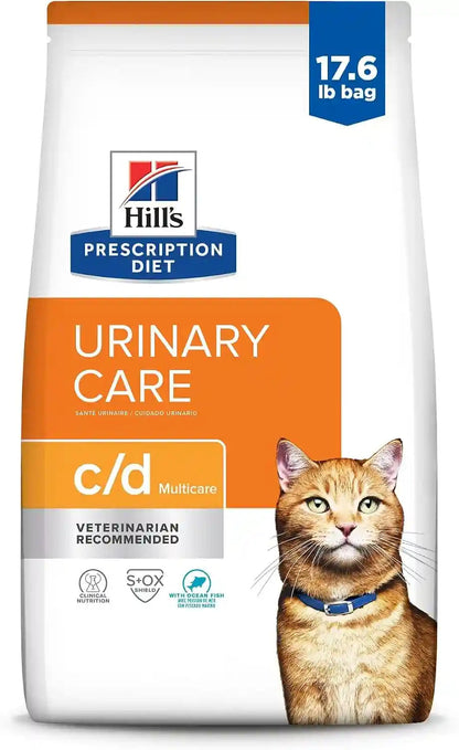 HILL'S PRESCRIPTION DIET C/D Multicare Urinary Care Dry Cat Food | #1 Veterinarian Recommended, Chicken Recipe, 4 Lb. Bag19