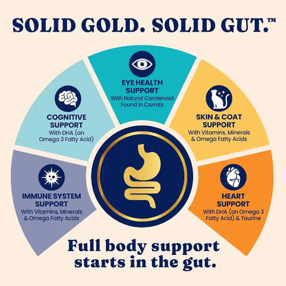 Solid Gold Nutrientboost™ Cat Food Toppers for Cats - High Protein Meal Topper & Crunchy Cat Treats for Indoor Cats W/Vitamins, Minerals & Amino Acids for Gut Health & Immune Support - All Ages - 1Lb7