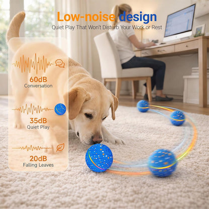 Interactive Dog Ball Toy for Small Medium Dogs – Automatic Rolling, Bouncing & Moving Dog Toy with LED Lights, 2-In-1 Fetch Toy, Durable E-TPU, USB Rechargeable (2.8” Blue)6