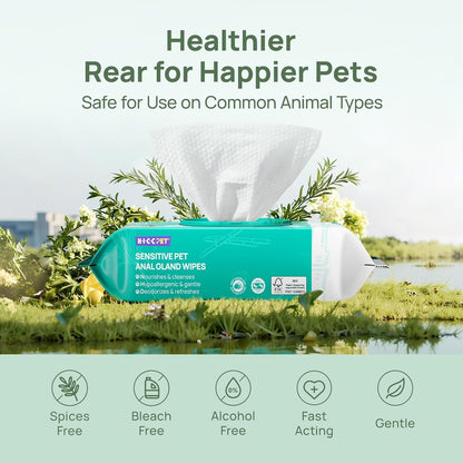 HICC PET Rear-End & External Anal Area Cleaning Deodorizing Wipes | Hydrating & Nourish Fur Dogs & Cats Grooming Wipes for Daily Cleaning7