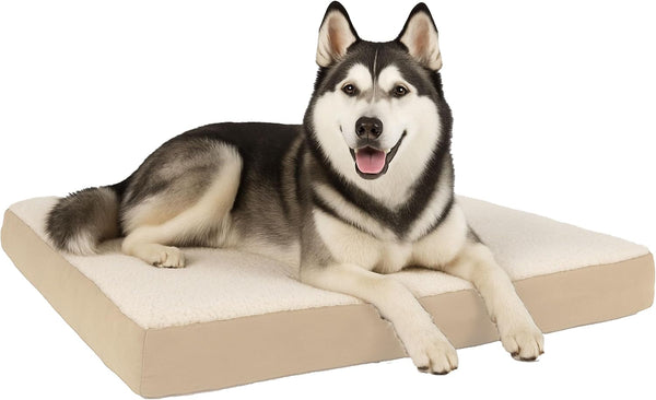 Orthopedic Dog Bed - 2-Layer Memory Foam Crate Mat with Machine Washable Sherpa Cover - 20X15 Pet Bed for Small Dogs up to 20Lbs by PETMAKER (Gray)14
