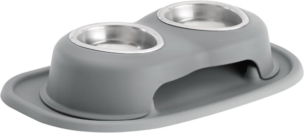 Weathertech Double High Pet Feeding System - Elevated Dog/Cat Bowls - 8 Inch High Dark Grey (DHC3208DGDG)12