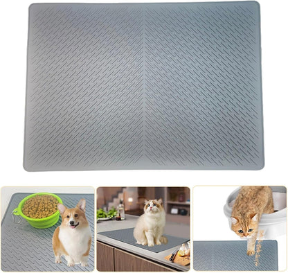 Multiuse Silicone Pet Mat for Cats Dogs Waterproof Nonspill Dog Litter Mat Feeding Mat Dog Bowl Mat with Raised Edges2