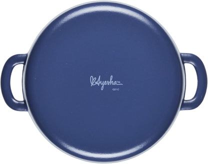 Curry Enameled Cast Iron Dutch Oven/Casserole Pot with Lid, 6 Quart - Anchor Blue2