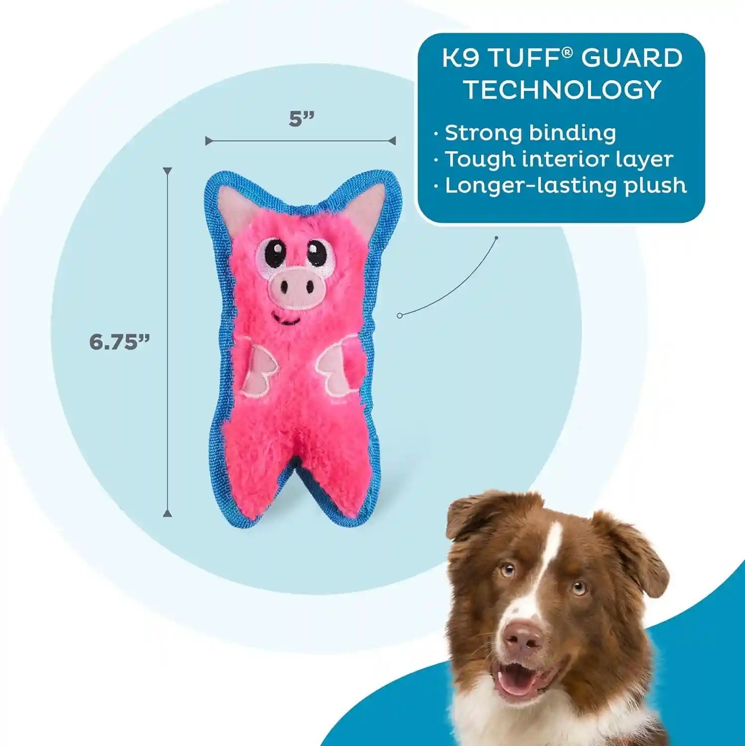 outward-hound-durablez-minis-squeaky-plush-dog-toy-no-stuffing-for-less-mess-interactive-tough-jumbo-squeaker-puppies-small-dogs-pig-6-8