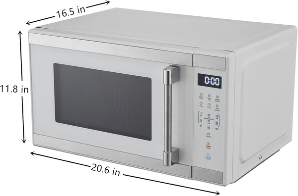 1.1 Cu. Ft. 1000 W Mid Size Microwave Oven, 1000W, White Stainless Steel2