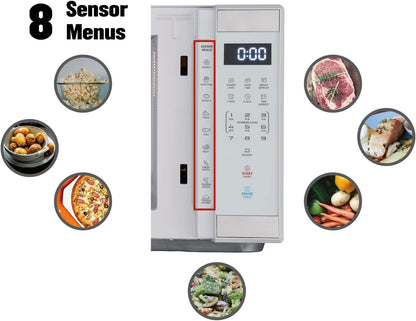 1.1 Cu. Ft. 1000 W Mid Size Microwave Oven, 1000W, White Stainless Steel5