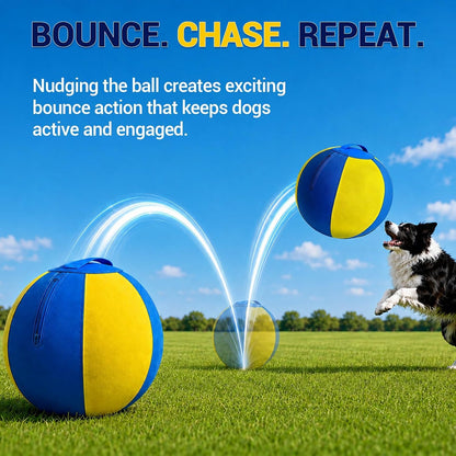 18 Inch Bite Resistant Herding Ball for Dogs, Aussies and Labs | 1000D Nylon Cover, Industrial-Grade Spiral Rubber Bladder, Anti-Burst Build, Lightweight, Easy to Clean, Elastic Bounce6