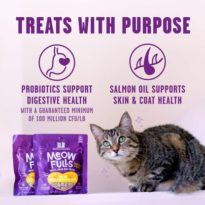 Stella & Chewy'S Meowfulls Freeze Dried Cat Treats - Chicken & Chicken Liver Recipe - Raw Protein with Probiotics & Salmon Oil - 1 Calorie per Treat - 1.5 Oz3