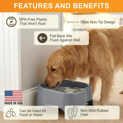 Neater Pet Brands Extra Large Water Bowl for Dogs, Outdoor Dog Water Bowl (1.25 Gallon XL Capacity), Big Trough Style Food Dish for Indoors or Outside, No Spill Large Dog Bowls, Gunmetal Grey5
