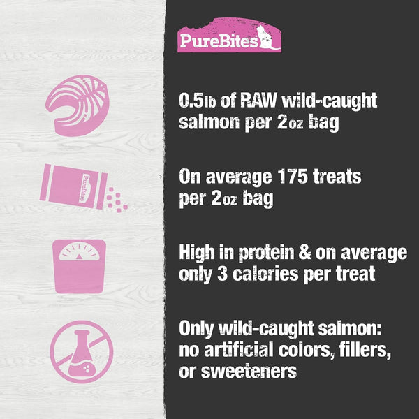 Purebites Freeze Dried Salmon Cat Treats 57G | 1 Ingredient | Made in USA (Packaging May Vary)6