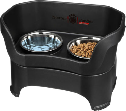 Neater Pet Brands Neater Feeder Deluxe Mess Proof Dog Bowls Elevated for Large Dogs over 40 Lbs, Made in USA, No Spill Raised Dog Food Bowl Stand Feeding Station, Food and Water Bowl Set, Black1