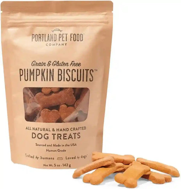 Portland Pet Food Pumpkin Dog Treats - Healthy, Grain-Free Biscuits, 5 Oz | Human-Grade, Limited Ingredient, Natural Low Calorie Training Treats for Small & Large Dogs, Puppy to Senior, Made in USA1