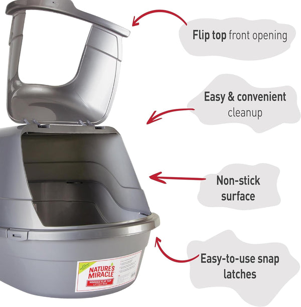 Nature’S Miracle Hooded Flip Top Litter Box for Cats, with Built-In Odor Control Charcoal Filter4