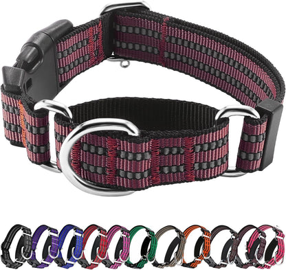 Martingale Collars for Dogs, Reflective Escape Proof Training Dog Collars with Quick Release Buckle,Adjustable No Slip Nylon Dog Collar for Medium Pets25