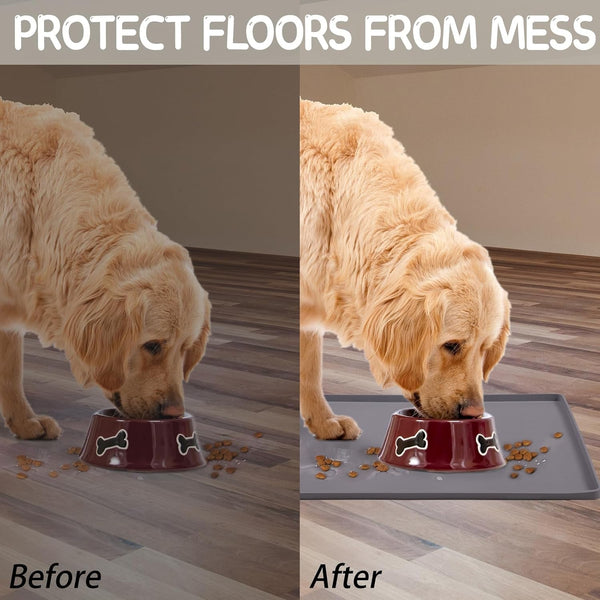 Mateeylife Silicone Cat & Dog Food Mat for Floors Waterproof, Anti-Slip Dog Bowl Mats for Food and Water, Pet Feeding Mats with Lip to Prevent Spills, Pet Placemat for Messy Drinkers to Protect Floors6