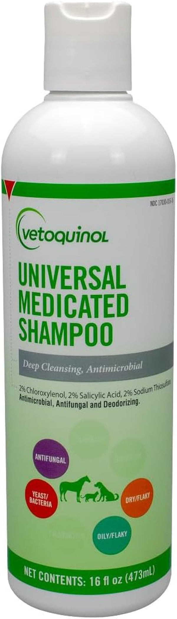 Vetoquinol Universal Medicated Shampoo - Deep Cleansing Sulfur Shampoo for Dogs, Cats & Horses - Gentle Cleanse for Dry Skin - Ph Balanced for Daily Grooming - Safe for Flea & Tick Medication - 16 Oz1