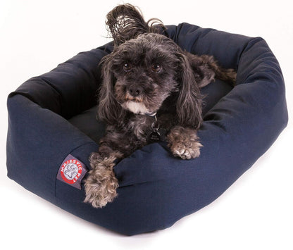 Majestic Pet 40 Inch Bagel Calming Dog Bed Washable – Cozy Soft round Dog Bed with Spine Support for Dogs to Rest Their Head - Fluffy Donut Dog Bed 40X29X9 (Inch) - round Pet Bed Large – Blue23