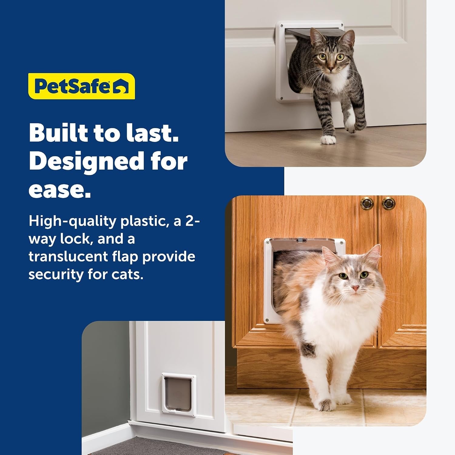 petsafe-interior-cat-door-2-way-lock-white-cats-up-to-15-lb-high-impact-frame-with-transparent-flap-fits-interior-doors-hardware-and-template-included