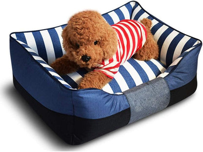 In the Square Canvas in the Nest Kennel Cat Litter Pet Nest Pad 35CM 45CM (Blue Small)2