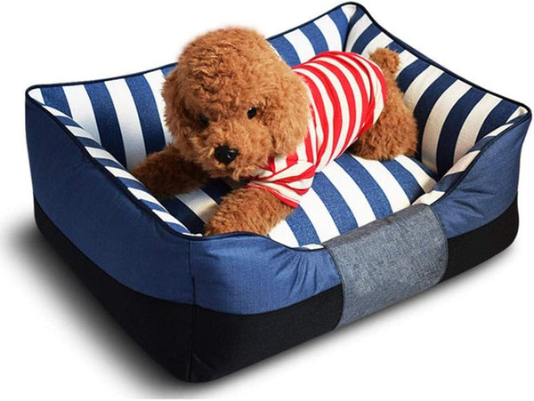 In the Square Canvas in the Nest Kennel Cat Litter Pet Nest Pad 35CM 45CM (Blue Small)2