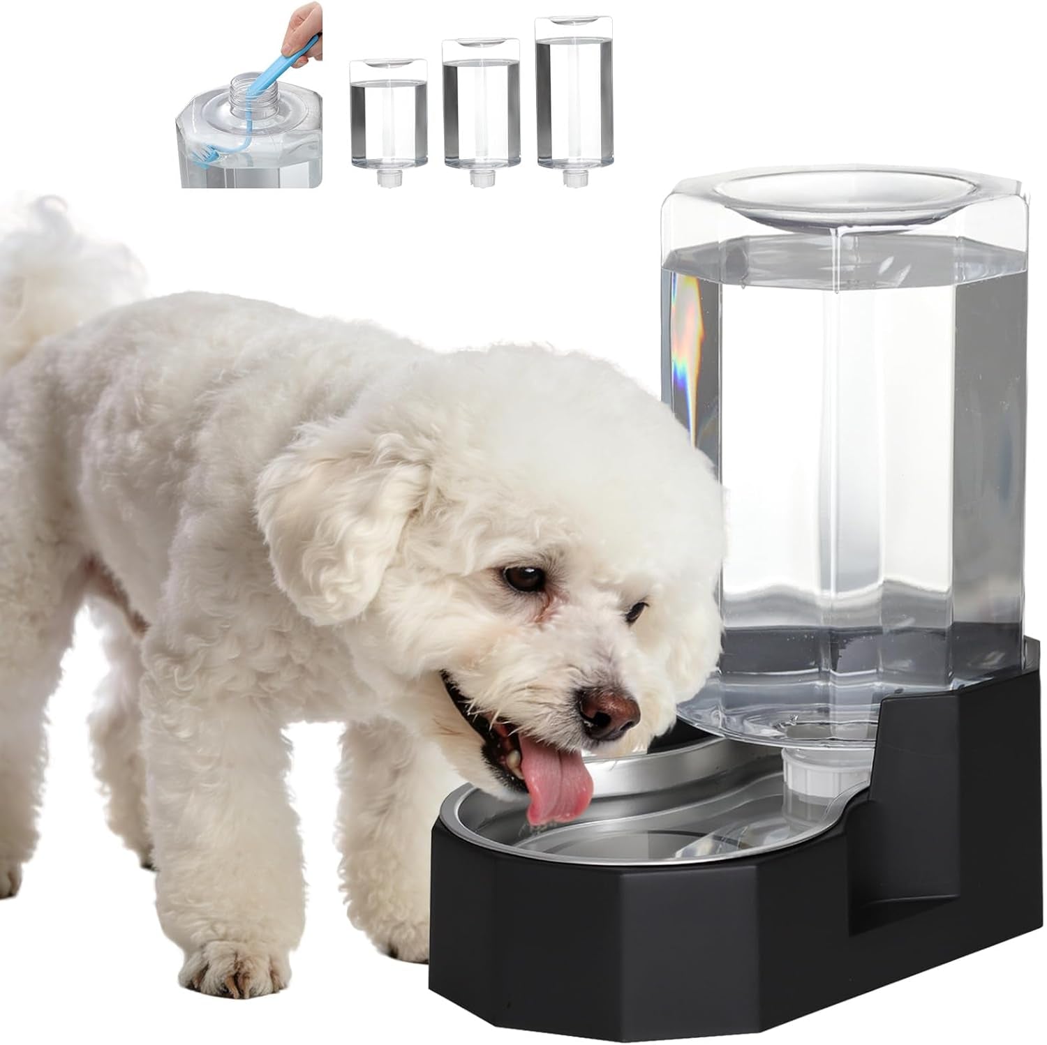 sfozstra-5l-cat-gravity-water-bowl-dispenser-stainless-steel-bowl-no-power-needed-no-filter-required-spill-proof-design-easy-cleaning-cats-small-dogs-home-crate-area-travel
